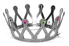 Корона серебряная с самоцветами, пластик, размер 40 см