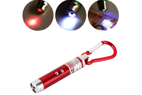 Лазер-брелок фонарик + УФ 3в1 Ø 1,2*7 см с карабином 12 шт/уп Лазер-брелок фонарик + УФ 3в1 Ø 1,2*7 см с карабином 12 шт/уп