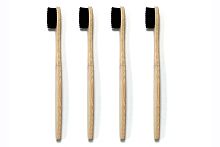 Щетка зубная бамбуковая NATURAL BAMBOO TOOTHBRUSH в индивидуальной упаковке, набор 4 штуки