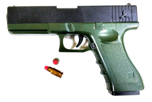 Пистолет стреляет пулями с гильзой SILENCER SUPERIOR PERFOMANCE, пластик, размеры 21*13,5*3 см Пистолет стреляет пулями с гильзой SILENCER SUPERIOR PERFOMANCE, пластик, размеры 21*13,5*3 см