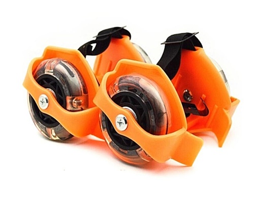 Ролики на пятку SMALL WHIRLWIND PULLEY, светящиеся колеса, оранжевые