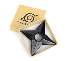 Оружие Ниндзя СЮРИКЭН черный пластиковый, 4-х конечная звезда, в картонной коробке