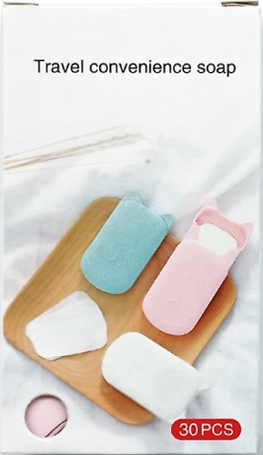 Мыло для путешествий Travel Convenience Soap, 30 пластин в упаковке фото 10