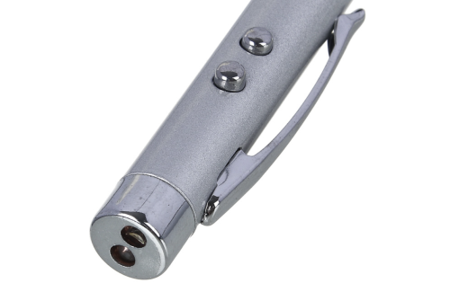 Ручка ЕРМАК выдвижная указка, магнит, 1 LED + лазер, 3xLR41, пластик, металл, 18х3,5 см фото 5