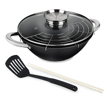 Казан SATOCHI чугунный 3 л Ø26х9,5 см с лопаткой и ложкой