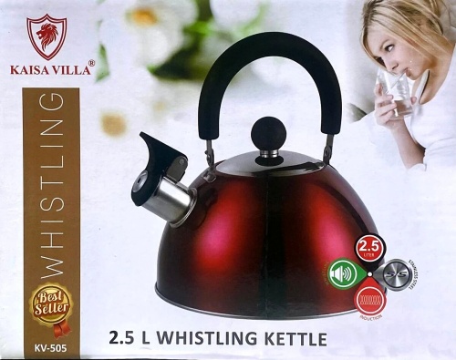 Чайник KAISA VILLA со свистком, нержавеющая сталь, объем 2,5 л Чайник KAISA VILLA со свистком, нержавеющая сталь, объем 2,5 л