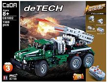 Конструктор CaDA deTECH 2в1 Боевая машина Катюша - грузовик C61002W, 1369 деталей на радиоуправлении