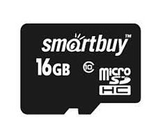 Карта памяти Smartbuy MicroSDHC 16Gb Class 10 c адаптером SD