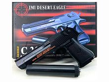 Пистолет металлический C.20+ AIRSOFT GUN IMI DESERT EAGLE черный, калибр 6мм