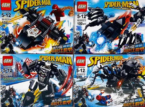 Конструктор OBM SPIDER-MAN "Человек-паук. Интуиция паука 4в1" 99127, 93-104 деталей ЦЕНА ЗА 1 ШТУКУ!