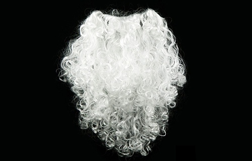 Борода ДЕДА МОРОЗА, белая, синтетическое волокно, длина 55 см