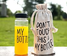 Бутылка My Bottle прозрачная в льняном мешочке 500мл