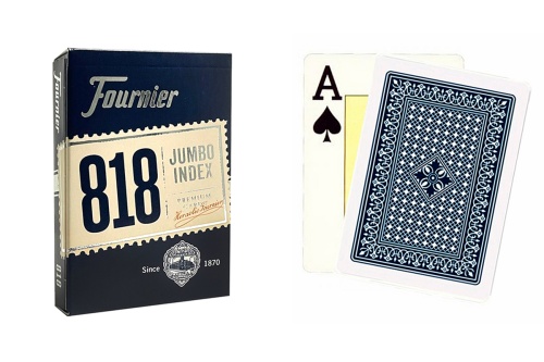 Карты для покера Fournier 818 JUMBO INDEX Blue с пластиковым покрытием, синие, 54 штуки 