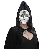 Маска с блестками серебряная, пластик, для карнавалов и вечеринок, унисекс