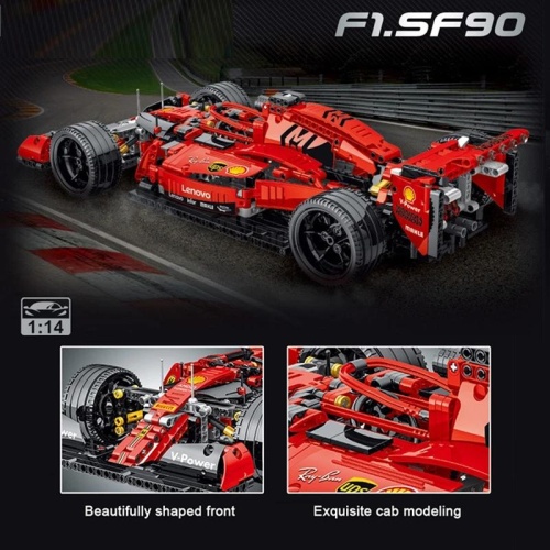 Конструктор Mork TECHNOL MODEL Гоночный автомобиль F1 Ferrari SF90 Super Racing Car 023005, 1099 дет фото 8