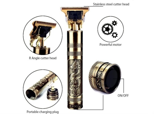 Триммер машинка для стрижки волос Professional Trimmer VINTAGE T9 J-408 аккумуляторный фото 2