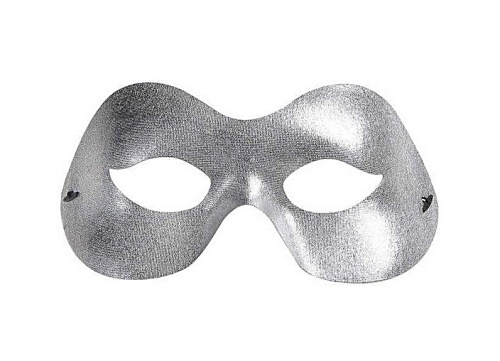 Маска "Фиделио" серебро 6428S (полумаска) картонная, без размера