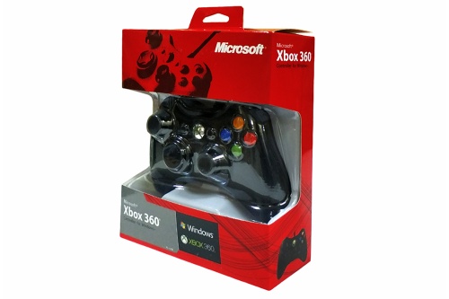 Джойстик проводной XBox 360 Black (красная упаковка) фото 5