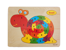 Пазлы деревянные ЖИВОТНЫЕ Улитка, на фанерной площадке (MIF)