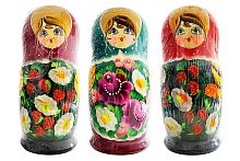 Матрешка 10в1 расписная большая Русские народные игрушки, 10 кукол, высота 23 см, диаметр 10 см