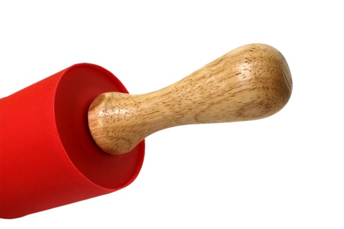Скалка кулинарная ROLLING PIN силиконовая, деревянные ручки 46 см фото 11