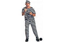 Костюм Узника взрослый (Берет, рубашка, штаны) 1127, черно-белый, размер 44-46