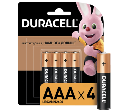 Батарейки DURACELL AАА LR03 4шт/блистер