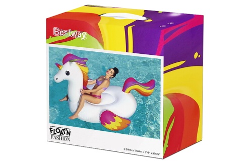 Надувной матрас-плот для плавания BESTWAY "ЕДИНОРОГ" с ручками 224х164см, до 90кг, уп.3