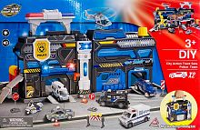 Парковка "Полиция" POLICE + 2 машинки, дорожные знаки в чемодане SK-599JA