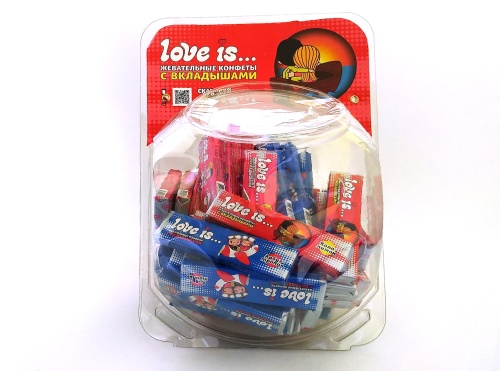 LOVE IS... Жевательная конфета АССОРТИ 6*60*25г  (пластинки), упаковка СФЕРА