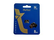 Карта памяти Netac MicroSDHC 8Gb P500 Standart Class 10 (20 Mb/s) без адаптера SD