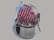 Набор посуды металлической в сетке PY555-9