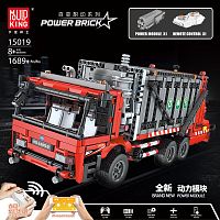 Конструктор Mould King Power Brick "Контейнерный мусоровоз GARRAGE TRUCK на Р/У" 15019, 1689 деталей