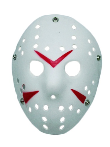 Маска хоккеиста Джейсона Вурхиза белая пластмассовая, размер 24 см