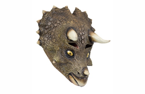 Маска Трицераптор (динозавр) 26776, зеленый латекс, без размера