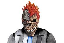 Маска Кибер Череп 05403, красный, коричневый, серебристый латекс, ткань, размер универсальный
