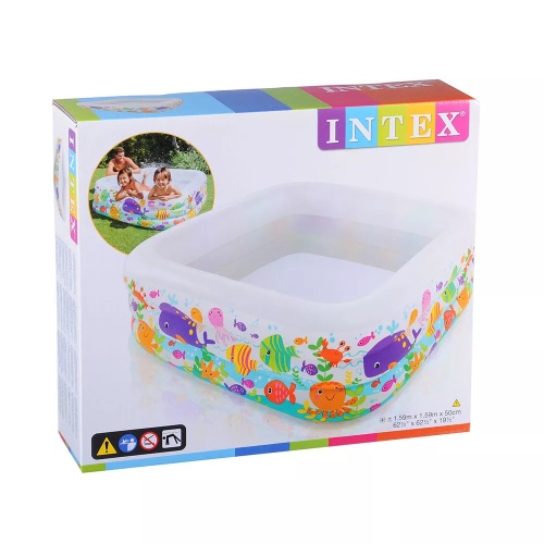 Детский надувной бассейн INTEX "Аквариум" 159х159х50см, 340л, от 3 лет
