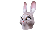 Маска Зайчик, бежевый латекс, искусственный мех, размер 26*23 см