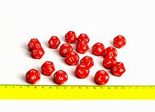 Кубик игральный (кости), 12 граней, цвет: белый, красный, пластик