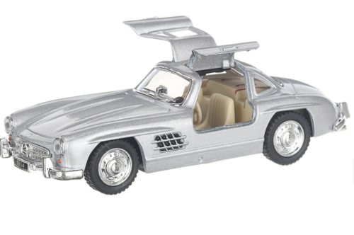 Машина модель Mercedes-Benz 300SL 1954 1:36 металлическая, серебристая фото 4