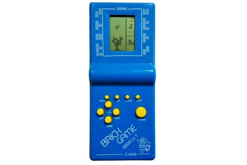 Электронная игра ТЕТРИС оригинал BLUE, 9999 игр, портативная, Синий классический корпус