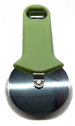 Нож для нарезки пиццы, пластмассовая ручка, 18 см, в пакете 