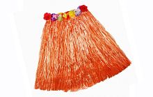Юбка Гавайская оранжевая, синтетическое волокно, длина 40 см