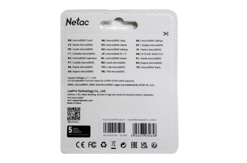 Карта памяти Netac MicroSDHC 16Gb P500 Extreme Pro Class 10 UHS-I U1 V10 (100 Mb/s) + SD адаптер фото 5