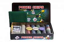 Набор для покера Holdem Light POKER CHIPS на 300 фишек с номиналом (жестяная коробка)  Набор для покера Holdem Light POKER CHIPS на 300 фишек с номиналом (жестяная коробка)