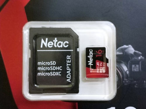Карта памяти Netac MicroSDHC 16Gb P500 Extreme Pro Class 10 UHS-I U1 V10 (100 Mb/s) + SD адаптер фото 2