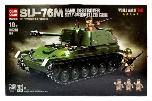 Конструктор QUAN GUAN ТАНК SU-76M "Самоходная установка СУ-76М" 100296, 769 деталей