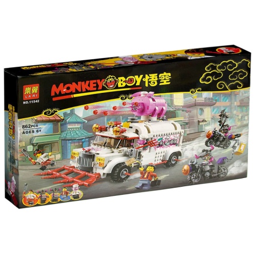 Конструктор LARI Monkey Boy "Грузовик-кафе Пигси" 11542, 862 деталь