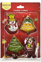 Формочки для печенья НАБОР Новый Год Cookie Cutters, 4 штуки на блистере