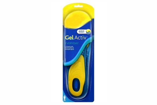 Стельки гелевые мужские Gel Activ амортизационные для снижения нагрузки, размер 42-46